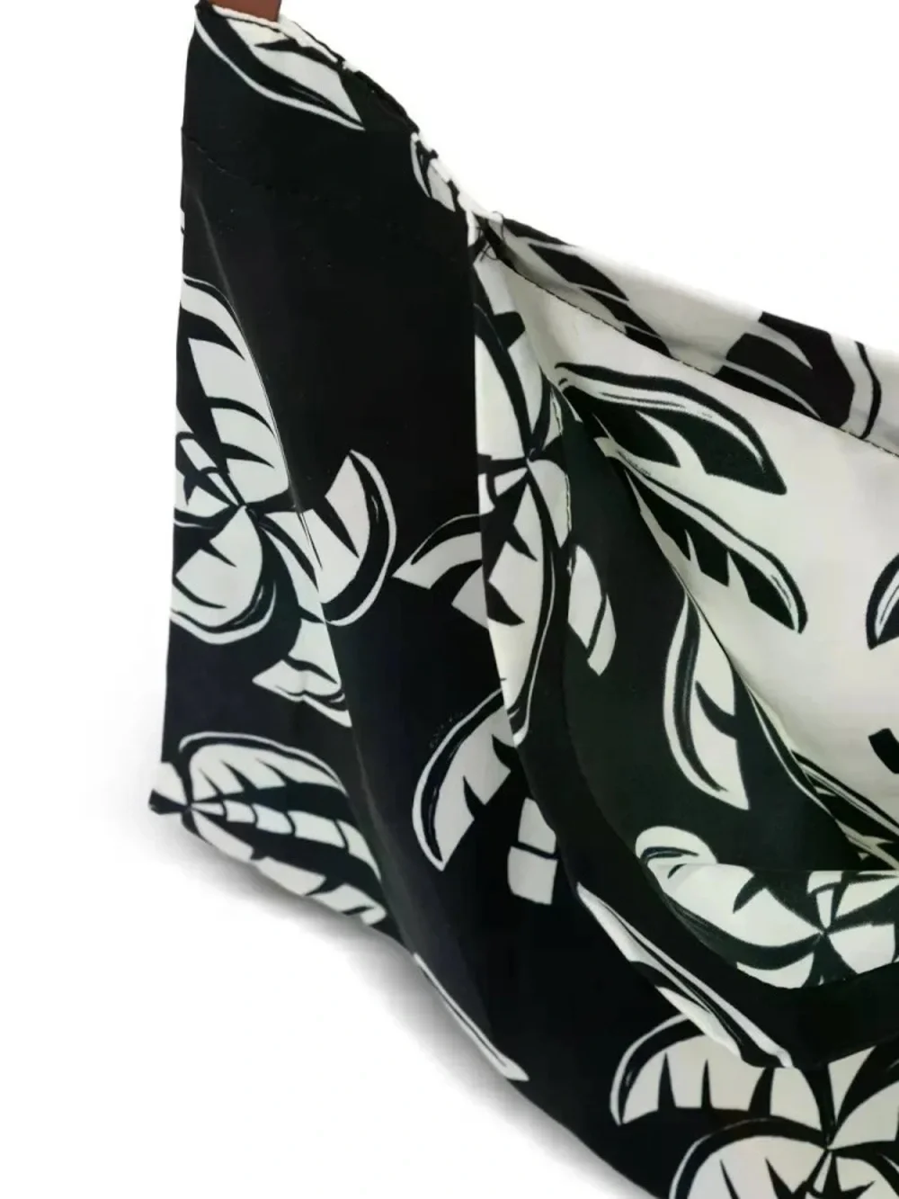 Farm Rio Black And White Palm Trees Scarf Tote Bag